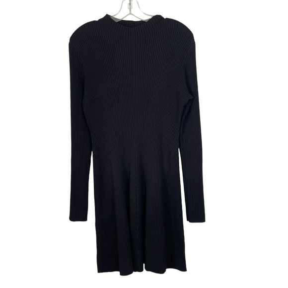 Theory Moving Rib Dress Empire Merino Wool Black Large - Picture 11 of 11